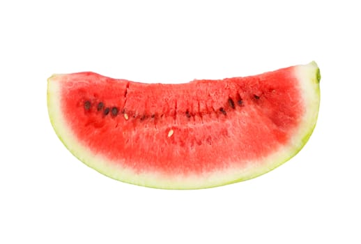 slice of watermelon against white background 