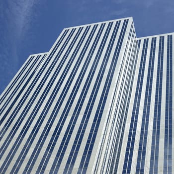 Modern business building with glass windows