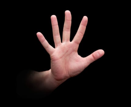 Internal side. It is isolated on a black background. 