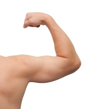 The male arm isolated on white background. 