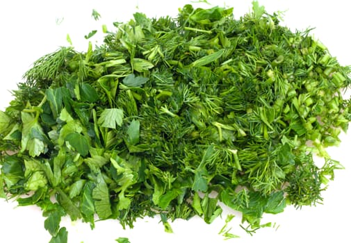 cut dill and parsley
