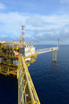 The offshore oil rig in the gulf of Thailand.