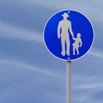 An actual road sign indicating a footpath for pedestrians only