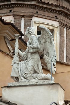 Rome - the angel on the façade of the church of San Rocco