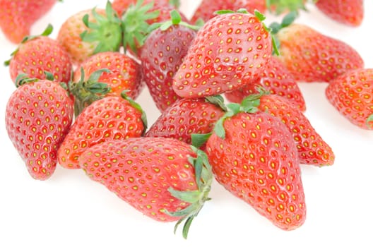 close up of fresh fruits ( red ripe  strawberries )