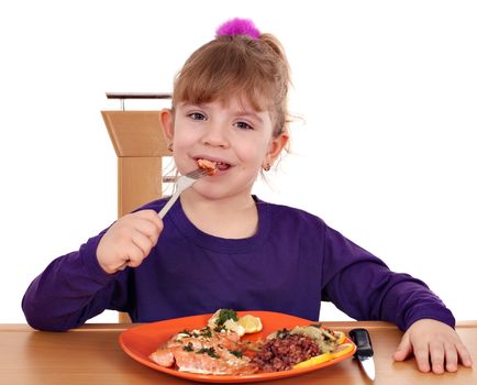 cute little girl healthy eating