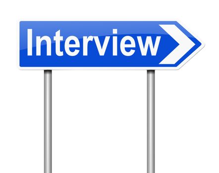 Illustration depicting a sign with an interview concept.