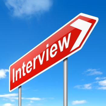 Illustration depicting a sign with an interview concept.