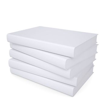 A stack of white papers. Isolated render on a white background