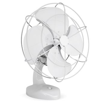 White desk fan. Isolated render on a white background
