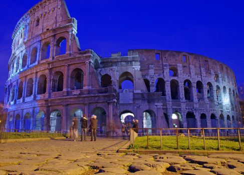 Night Colosseum view in Rome (Flavian Amphitheatre)