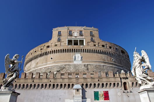 The Mausoleum of Hadrian, known also as Saint Angelo Castle in Rome