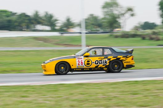 Nakhon Ratchasima, Thailand - March 9th:Unidentified car racing competitors during the "Thailand circuit 2013  " at Bonanza speedway on March 9th, 2013 in Nakhon Ratchasima, Thailand. 