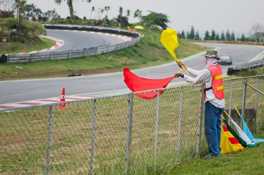 Nakhon Ratchasima, Thailand - March 9th:Unidentified car racing competitors during the "Thailand circuit 2013  " at Bonanza speedway on March 9th, 2013 in Nakhon Ratchasima, Thailand. 