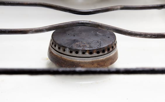 old burner on a gas cooker