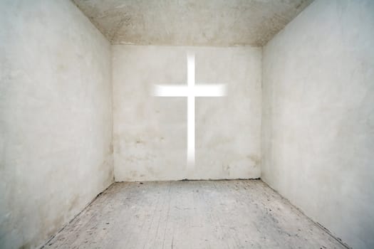 cross in the empty room