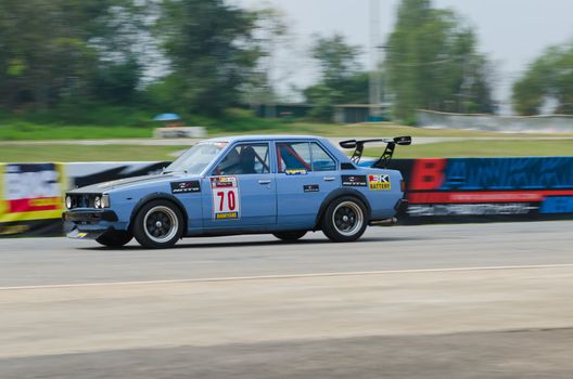 Nakhon Ratchasima, Thailand - March 9th:Unidentified car racing competitors during the "Thailand circuit 2013  " at Bonanza speedway on March 9th, 2013 in Nakhon Ratchasima, Thailand. 