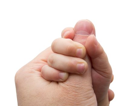 father's and baby's hands 