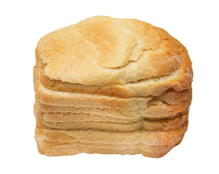 Slices of bread on white background 