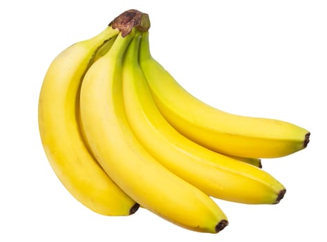 fresh bananas on white background