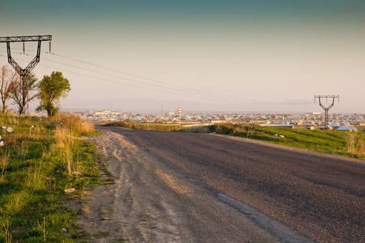   Road on a decline of day