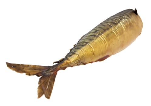 Smoked mackerel on a white background
