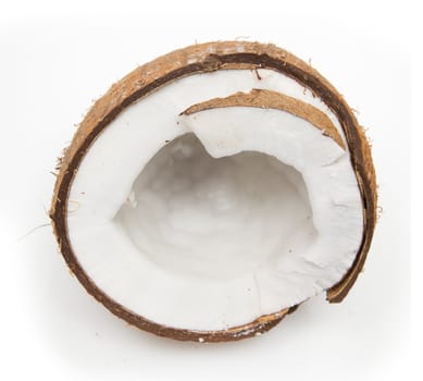 The split coco on a white background