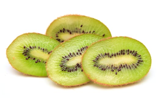 Fresh piece kiwi fruit isolated on white background 