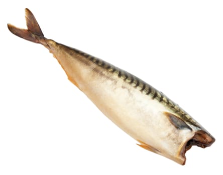 Smoked mackerel on a white background