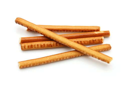 crispy straw on white background 