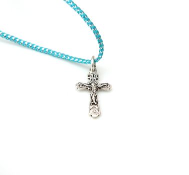 silver cross on a white background