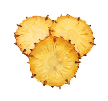 sliced ​​pineapple on white background