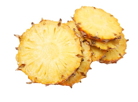 sliced ​​pineapple on white background