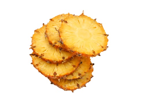 sliced ​​pineapple on white background