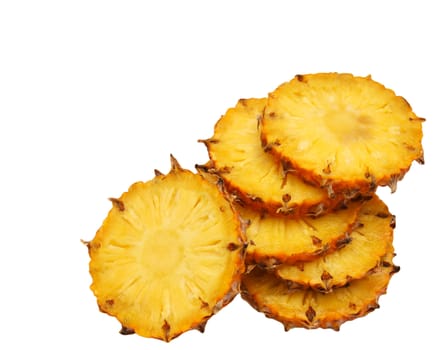 sliced ​​pineapple on white background
