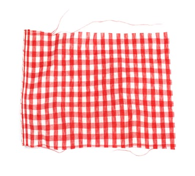 piece of red plaid fabric