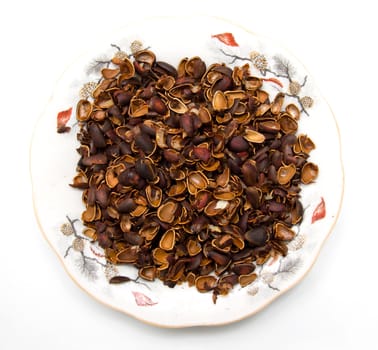 pine nuts white background