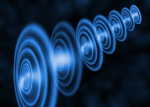 Blue round abstract background