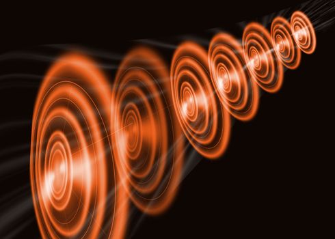 Orange round abstract background