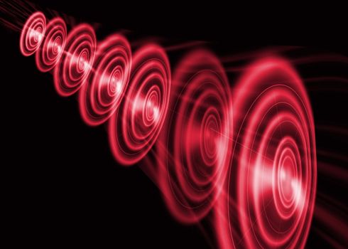 Round red abstract background