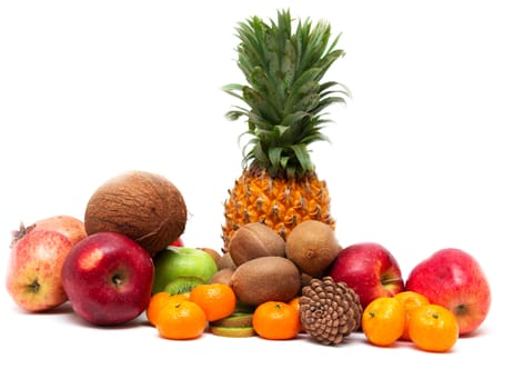fresh fruit on a white background