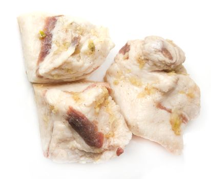 bacon on white background
