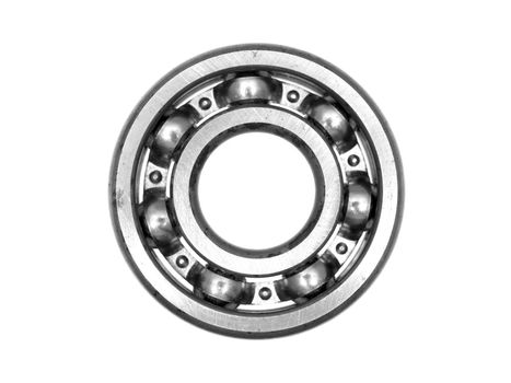 A bearing and gear cog isolated against a white background