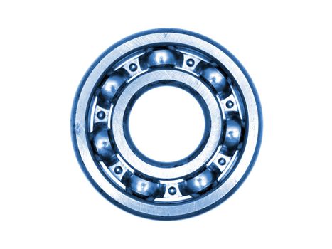 A bearing and gear cog isolated against a white background