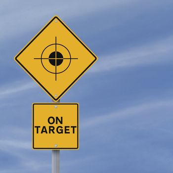 A conceptual road sign on targets or goals. Applicable for business concepts.