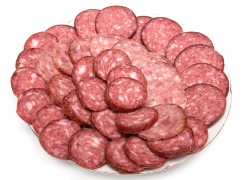 sliced ​​sausage on a plate