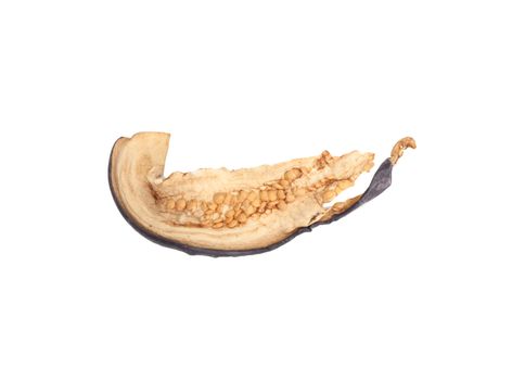 Dried eggplant on a white background