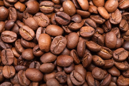 coffee beans close up isolated on white