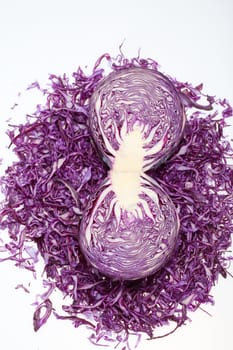  Red  Cabbage  on White Background 