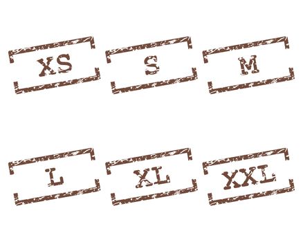 Clothing size stamps